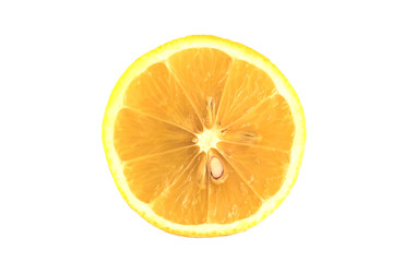 Lemon slice isolated on white background