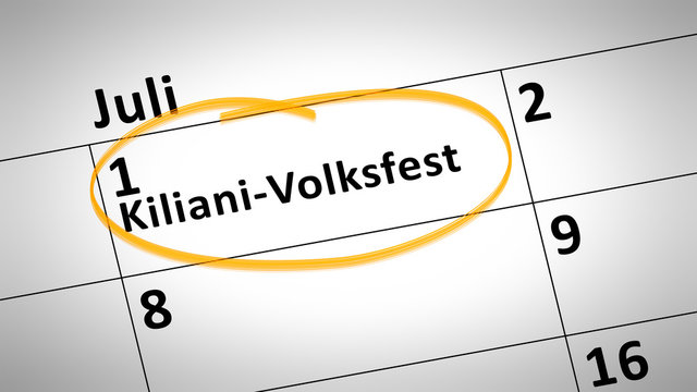 Kiliani folk festival first of July in german language