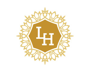 LH initial royal letter logo
