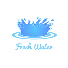 Fresh Water Splash. Vector Illustration Set