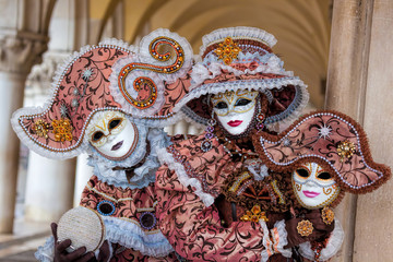 Naklejka premium Carnival mask on San Marco square in Venice