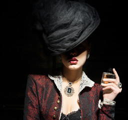 Beautiful lady with a perfume