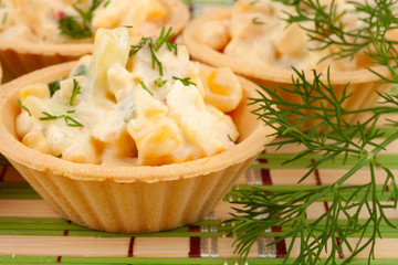 Tartlets with crab salad