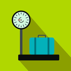 Weighing luggage flat icon