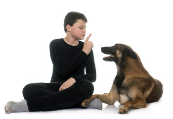 young teen and malinois