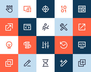 Developer and programing icons. Flat style