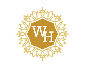 WH initial royal letter logo