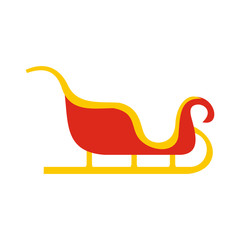 Christmas sleigh flat icon 