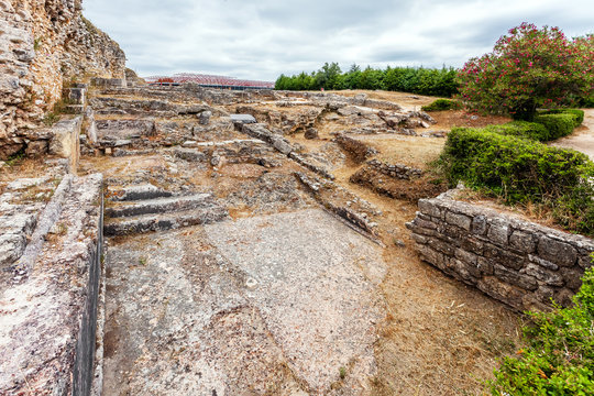 The Natatio area of the Roman Baths of the Wall. Conimbriga in Portugal, is one of the best preserved Roman cities on the west of the empire.