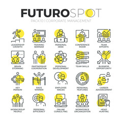 Business Leadership Futuro Spot Icons - obrazy, fototapety, plakaty