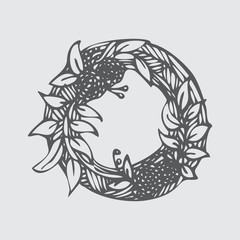 Hand drawn Vintage decorative lovelylaurels and wreaths Doodle greek ancient  wreath