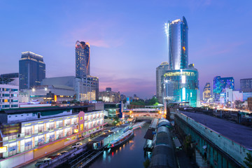 Bangkok Skyline , Patu Nam area shopping mall.
