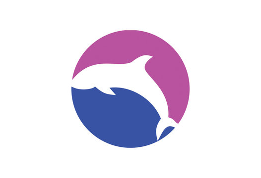 dolphin cut identity template icon design element logo