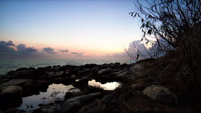 Dawn on rocks