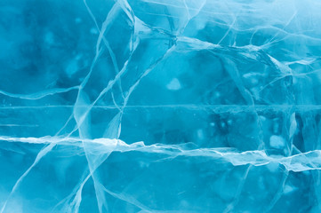 Network cracks in thick solid layer of ice