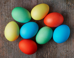Easter eggs in a wicker basket