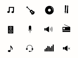 music icons isolated on white background. vector illustration