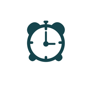Icon gray alarm clock isolated on white background. Vector illustration