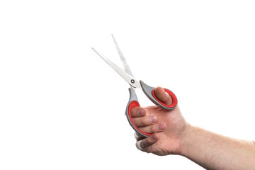 Hands holding scissors