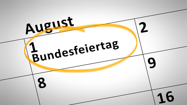 federal holiday first of august in german language