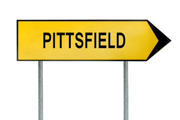Yellow street concept sign New Pittsfield isolated on white