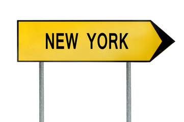 Yellow street concept sign New York isolated on white