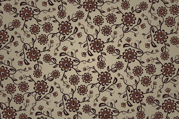 Seamless floral pattern in shades of brown