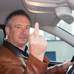 Man in car