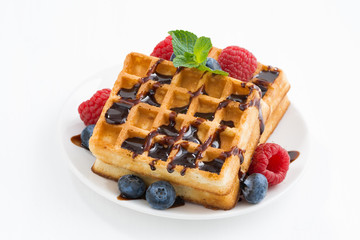 traditional sweet waffles on white table