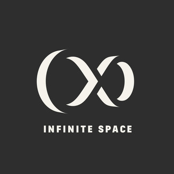 Negative Space Abstract Vector Infinity Sign, Symbol or Logo Template.