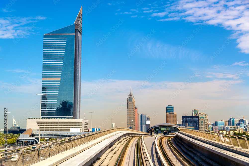 Sticker View of the Red Metro line in Dubai