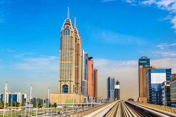 Obraz premium Skyscrapers in Dubai Downtown, United Arab Emirates
