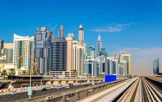 View of Jumeirah district in Dubai, UAE