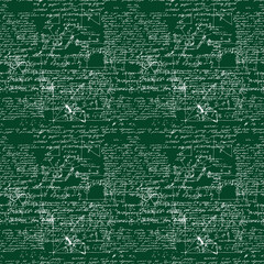 Seamless pattern of mathematical operation and equation, endless