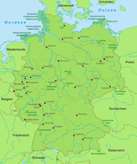 Karte von Deutschland - Naturschutz