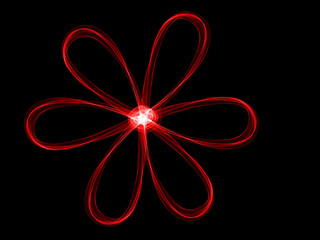 flower drawn red gradient lines