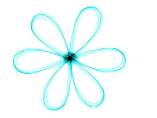 flower drawn blue gradient lines