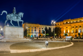 National Art Museum from Bucharest, Romania by night - the old Royal Palace