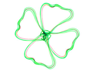 flower drawn green gradient lines