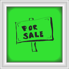 Simple doodle of a for sale sign