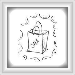Simple doodle of a sale bag