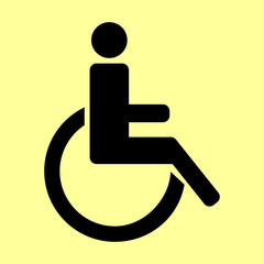 Disabled sign. Flat style icon