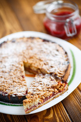 sweet cake with fruit jam 