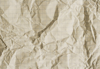 Old crumpled squared paper