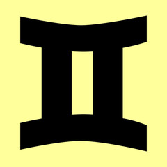 Gemini sign. Flat style icon
