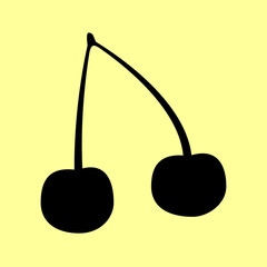 Cherry sign. Flat style icon