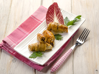 rolled up stuffed with red chicory