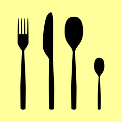 Fork spoon and knife sign