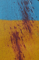 Ukraine flag graffiti .Civil War in Ukraine.