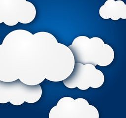 Obraz premium Clouds on a dark blue background vector